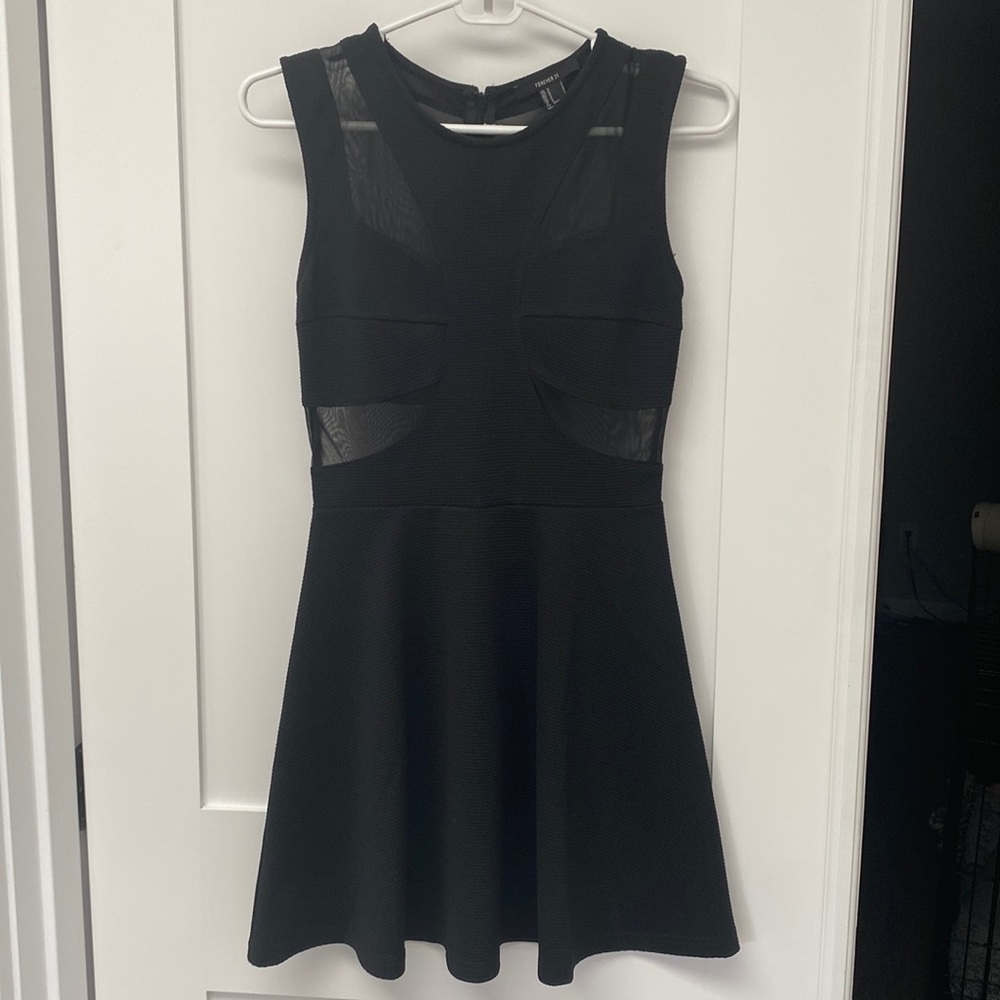 Black Dress with mesh cutouts